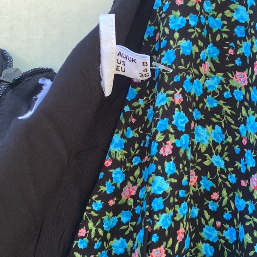 NWOT Princess Polly Womens size 4 Sting black balloon Sleeve floral Mini dress - Picture 8 of 8